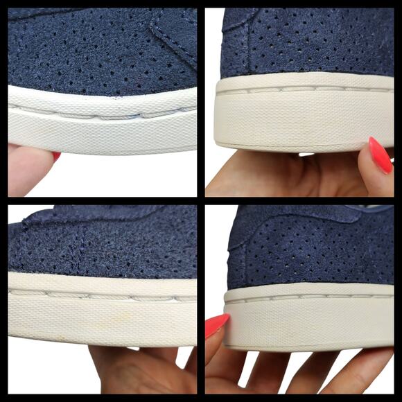 Converse Shoes Womens 6 Navy Blue Suede Leather Low Tops One Star Comfy Preppy - Picture 11 of 14